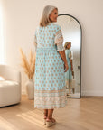 Audrey™ | Boho Midi Jurk met Kwastjes — back view