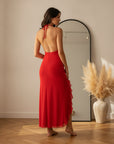 Cherry Crush Maxi Jurk — back view