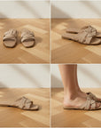 Spark - Elegante Slip-On Sandaal - Beige — details
