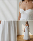 Katoenen Maxi Jurk Hedy met Ingebouwd Corsage - Perfecte Pasvorm — details
