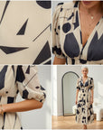 Violet | Elegante V-Hals Jurk voor Dames — details