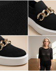 Maria - Elegante Schoenen met Decoratieve Metalen Ketting — details