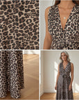 Wikkel Jurk met Luipaardprint - Veelzijdig en Elegant — details