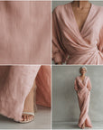 Linnen Maxi Jurk met V-Hals - Elegante Zomerjurk — details
