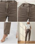Mom Mousse Old Mom Fit Jeans - Mocca Wassing — details