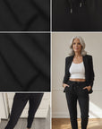Classic Stof Broek - Comfortabel & Stijlvol / Zwart — details