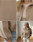 Mona Zachte Jas in Suède Look - Mocca — details