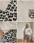 Leo Vibes Set - Viscose Shirt & Short - Beige — details
