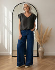 Tessa Linnen Bubble Top — front view