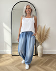 Linnen Bubble Vest - Luchtig en Tijdloos — front view