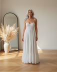 Katoenen Maxi Jurk Hedy met Ingebouwd Corsage - Perfecte Pasvorm — front view