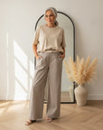 Wijde Pantalon met Riem - Comfortabel & Elegant — front view
