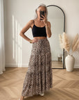 Maxi Viscose Leopard Rok - Elegante Tijdloze Stijl — front view