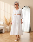 Kathy™ | Geborduurd Midi Jurk met Patroon — front view