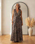 Wikkel Jurk met Luipaardprint - Veelzijdig en Elegant — front view