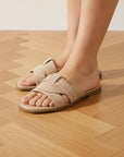 Spark - Elegante Slip-On Sandaal - Beige — front view