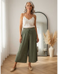 Geplisseerde Broek met Binnenbroek / Khaki — front view