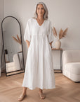 Elegante Maxi Jurk met V-Hals — front view