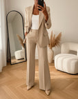 ELIZA - Elegant Pak met Klassieke Blazer — Beige