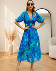 Violet | Elegante V-Hals Jurk voor Dames — Blauw