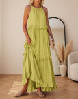 Courtney™ | Elegante Mouwloze Jurk met Ruches — Geel
