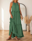 Courtney™ | Elegante Mouwloze Jurk met Ruches — Groen