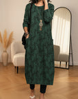 Aurora™ | Elegante Winter Jurk met Ronde Hals — Groen