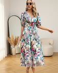 Violet | Elegante V-Hals Jurk voor Dames — Groen
