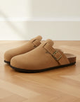 Elegante Suède Clog - Tijdloos Comfort en Stijl — Karamel