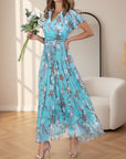 Daisy | Verfijnende Glamour Jurk — Meerblauw