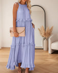 Courtney™ | Elegante Mouwloze Jurk met Ruches — Paars