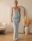 ARIA | Hourglass Maxi Jurk — Lichtblauw