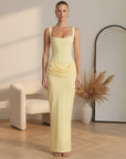 ARIA | Hourglass Maxi Jurk — Lichtgeel