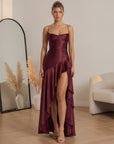 ARIA | Elegante Avondjurk met Split — Wijnrood
