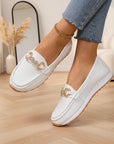 Comfortabele Platte Instappers - Elegante Loafers voor Dames — Wit
