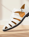 Premium Leren Sandalen voor Heren - Comfortabel & Antislip — Wit
