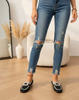 Carla - Elegante Platte Loafers — Zwart