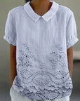 Lily - Blouse met Geborduurd Bloemenpatroon