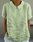 Lily - Blouse met Geborduurd Bloemenpatroon