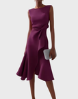 Sheila™ - Gedrapeerde Asymmetrische Midi Jurk