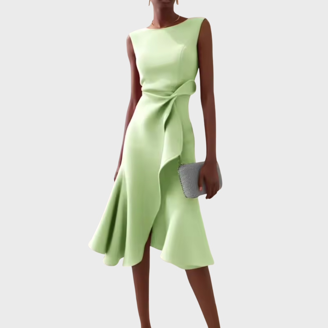 Sheila™ - Gedrapeerde Asymmetrische Midi Jurk