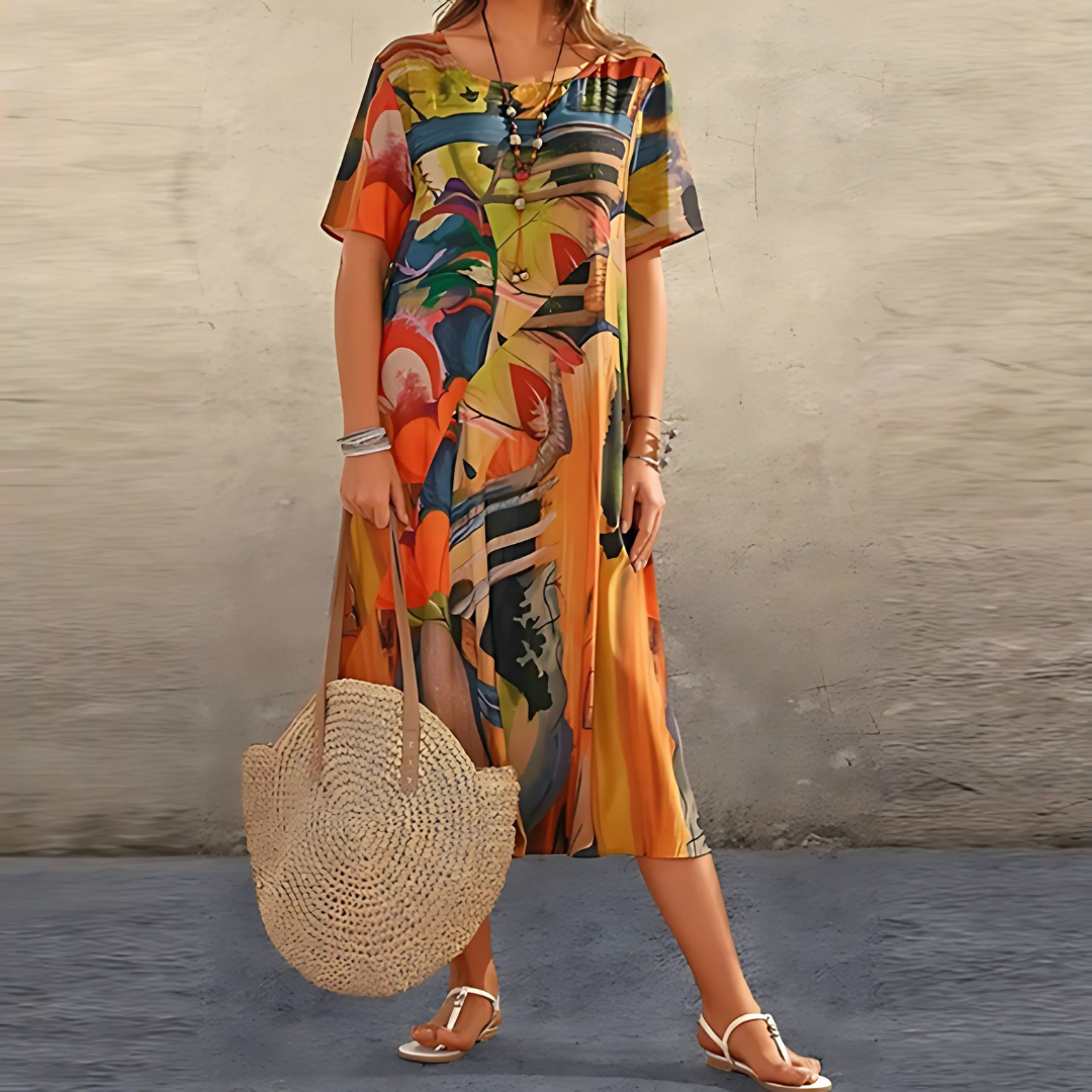 Elegante Bloemenjurk met Vlotte Pasvorm