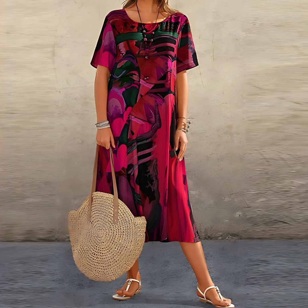 Elegante Bloemenjurk met Vlotte Pasvorm