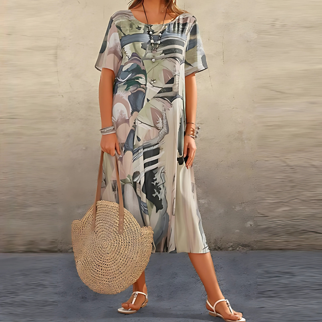 Elegante Bloemenjurk met Vlotte Pasvorm