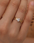 Elegante Verstelbare Ring met Ovale Steen - Goud