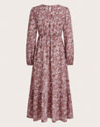 Flora™ | Romantische Maxi Jurk met Bloemenprint & Bisschopsmouwen