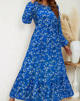 Flora™ | Romantische Maxi Jurk met Bloemenprint & Bisschopsmouwen