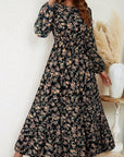 Flora™ | Romantische Maxi Jurk met Bloemenprint & Bisschopsmouwen
