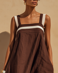 MDZ Maxi Jurk | Chocolate & Cream Contrast