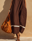 MDZ Maxi Jurk | Chocolate & Cream Contrast